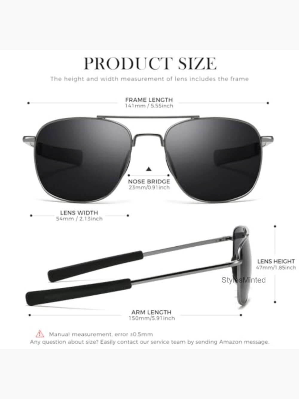 Real Glass Lens Military Aviator Sunglasses with Spring Hinge - Picture 6 of 7